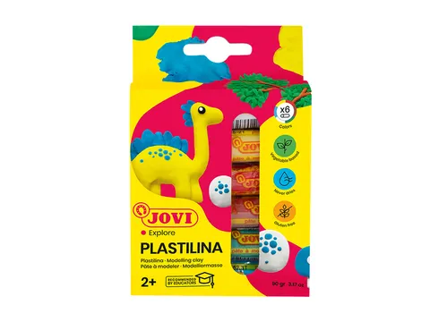 Boetseerklei Jovi plastalina 15gr standaard kleuren assorti etui à 6