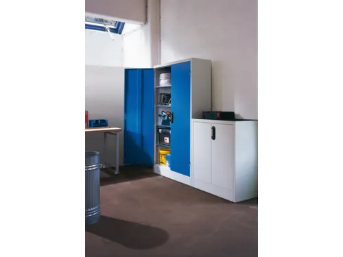 opzetkast,v. universele kast,romp RAL7035,front RAL3003