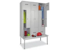 Z-garderobekast,HxBxD 2100x1200x800mm,RAL7035,front RAL5010