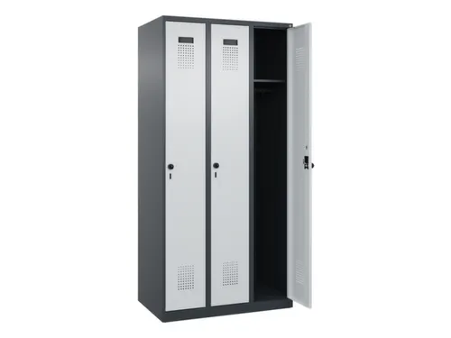 locker,HxBxD 1850x900x500mm,3vak,vak B 300mm,draaigrendel
