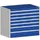 ladekast 900x1050x750mm 7laden zware lasten RAL7035 front RAL5010