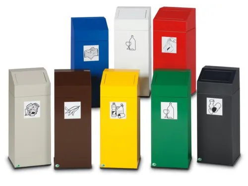 Afvalverzamelaar 45 Liter 790X320X320Mm Sticker Metaal Antiekzilver