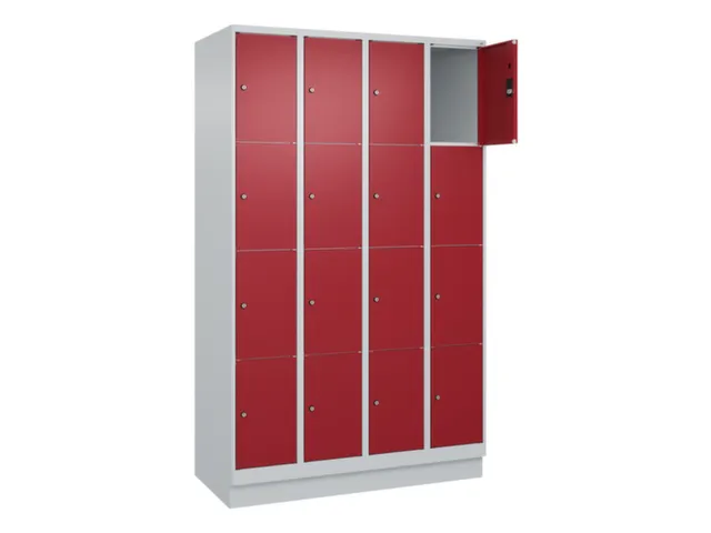 lockerkast,HxBxD 1950x1200x500mm,4x4vakken,vak B 300mm,cil.-slot