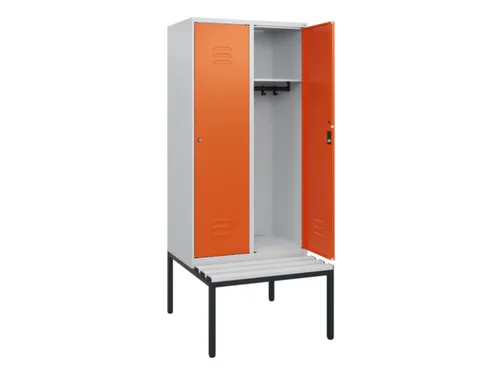locker met bank,HxBxD 1950x800x815mm,2vak,vak B 400mm,cil.-slot