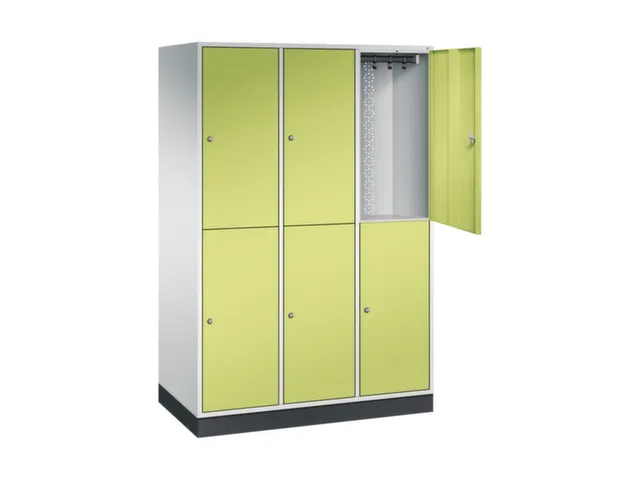 Dubbeldekse garderobekast,RAL 7035/RDS1108060,HxBxD 1950x1220x600mm