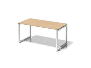 bureau,HxBxD 740x1600x800mm,blad esdoorn,sledeframe verkeerswit - 1
