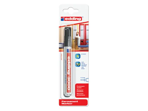 Viltstift edding 3000 rond zwart 1.5-3mm blister