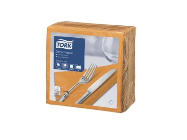 Tork 477907 Dinnerservet 39x39cm 2-laags 1/4 vouw 12x150st Oranje