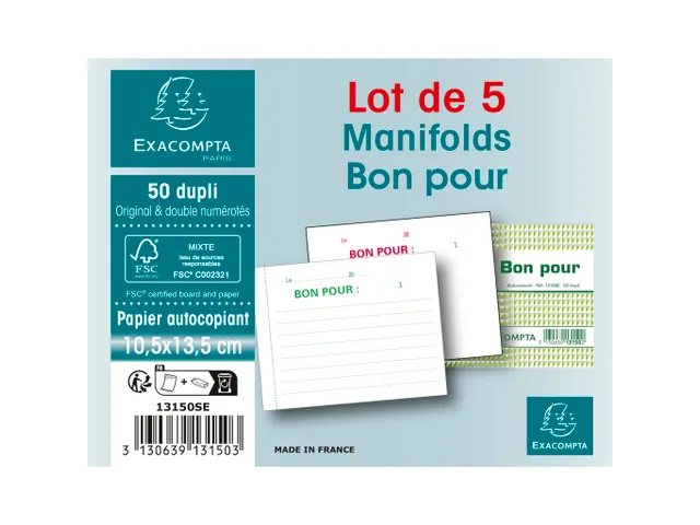 Manifold Tegoed 10,5 x13,5cm 50bl dupli