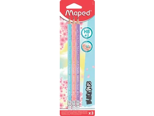 potlood Black'Peps Pastel gum 3 stuks