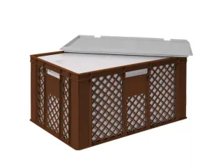 Euronorm-stapelbak,m. isoleerbox,HxLxB 320x600x400mm,63/35l,HDPE,bruin - 3