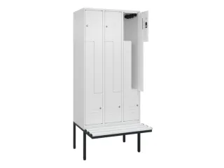 Z-garderobekast,HxBxD 2120x900x815mm,6vak,vak B 300mm,cil.-slot - 2