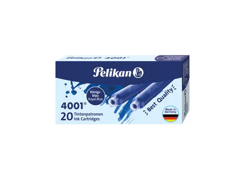 Inktpatroon Pelikan 4001 koningsblauw 20 stuks