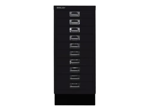 kantoor-ladekast HxBxD 670x279x380mm 10 laden romp + front zwart staal