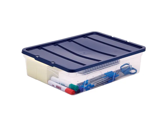 Opbergbox 12 Liter Transparant Blauw