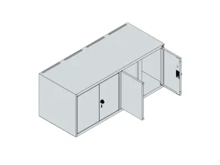 opzetkast,v. locker,4vak.,vak B 300mm,HxBxD 500x1200x500mm,vleugeldeur - 3