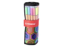 Fineliner STABILO point 88/25 Arty rollerset zwart fijn ass 25st