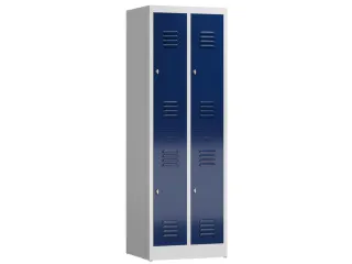 Dubbeldekse garderobekast 1800x590x500mm 2x2vak klink RAL7035 RAL5010 - 1