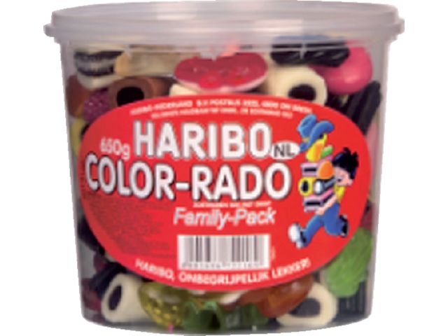 Bonbon gélatiné + réglisse anglais Haribo Color-rado 650g