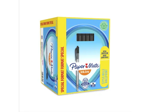 Balpen Paper Mate Inkjoy 100RT medium zwart valuepack 80+20 gratis