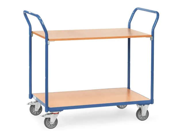 Tafelwagens 1602 200kg 2 Etages 1000x600mm Houten Plaat