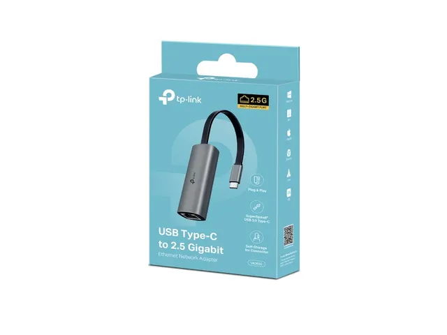 TP-Link UE302C, USB Type-C, RJ-45, Android, ChromeOS, iOS, 68 mm, 24 m