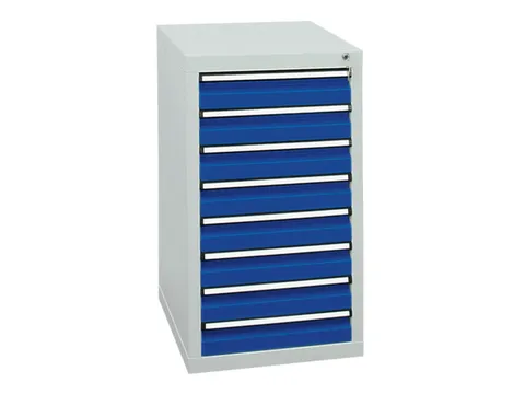 ladekast HxBxD 900x500x500mm 8laden vergrendeling RAL7035 RAL5010