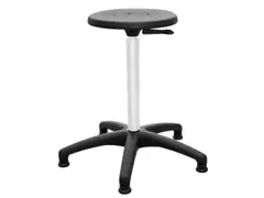 Draaikruk 400-590mm Pu Zwart Gasveer Verchroomd Voetkruis Glijders