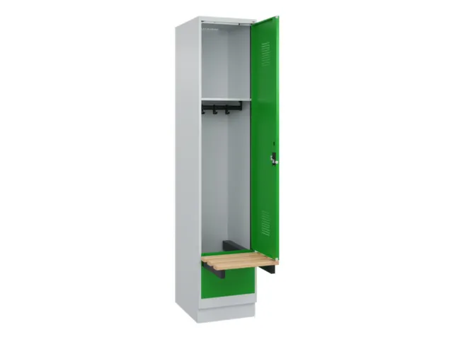 locker met bank,HxBxD 1950x400x815mm,1vak,vak B 400mm,cilinderslot