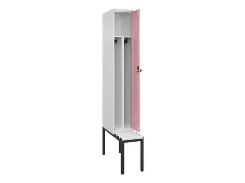 locker met bank,voor scheiding van kleding,HxBxD 2120x300x815mm,1vak