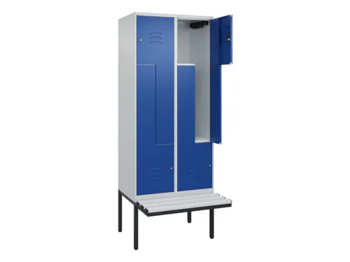 Z-garderobekast,HxBxD 2120x800x815mm,4vak,vak B 400mm,cil.-slot