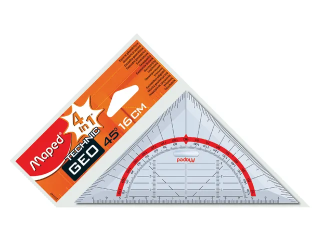Geodriehoek Maped 277747 16cm 45 Graden Transparant