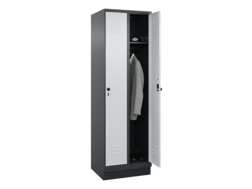locker,HxBxD 1950x600x500mm,2vak,vak B 300mm,draaigrendel,sokkel