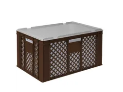 Euronorm-stapelbak,m. isoleerbox,HxLxB 320x600x400mm,63/35l,HDPE,bruin