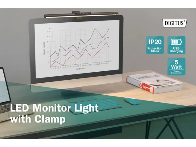 Lampe LED pour écran avec pince de fixation
