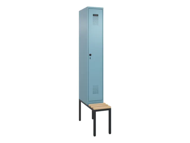 locker met bank,voor scheiding van kleding,HxBxD 2120x300x815mm,1vak