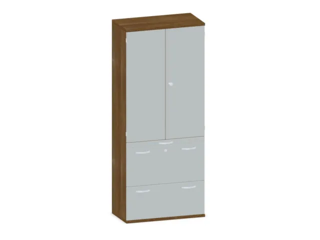 Kantoorkast 1920x800x430mm Decor Romp Noten Decor Front Lichtgrijs