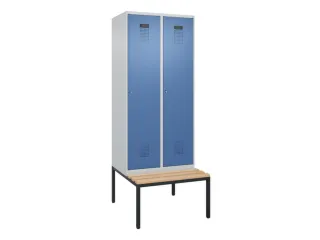 locker met bank,HxBxD 2120x800x815mm,2vak,vak B 400mm,cilinderslot - 2