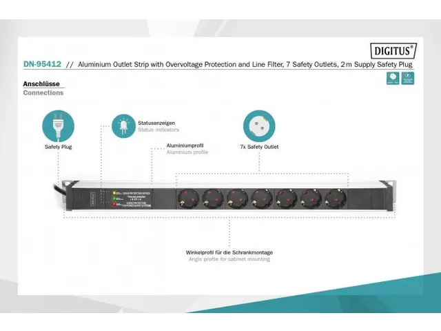 Aluminium Stekkerdoos Frequentiefilter 16A 7x beschermingsschakelaar