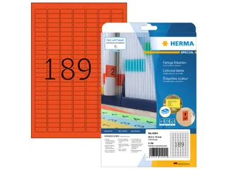 HERMA 4244 Gekleurde etiketten A4 25,4x10mm Rood 3780 stuks - 1