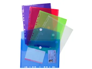 Geperforeerde Tas PP klittenband PP A4 Assorti - 1