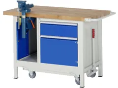 Werkbank 880x1250x700mm Beukenhouten Werkblad 1lade 2 Kasten