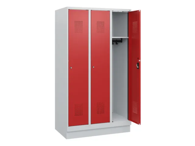 schoollocker,HxBxD 1630x900x500mm,3vak,vak B 300mm,cil.-slot,sokkel