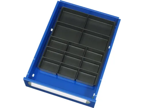 lade-indelingsset,v. werkbank,13vakken,v. front H 120-360mm