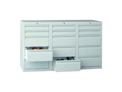 ladekast HxBxD 900x1500x500mm 15laden RAL7035 front RAL7035