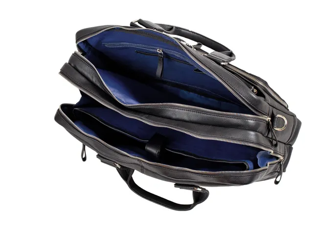 Laptop aktetas Alassio CAMPO. Zwart leer.