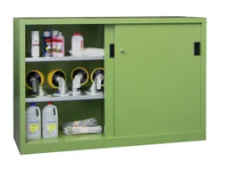 schuifdeurkast,HxBxD 1000x1500x400mm,RAL7035,front RAL6011