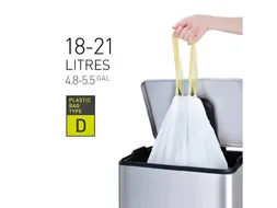 Afvalzak EKO MDPE type D met trekband 55x55cm 18-21 Liter wit