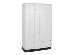Z-garderobekast,HxBxD 1950x1200x500mm,vak B 200/400mm,cil.-slot,sokkel