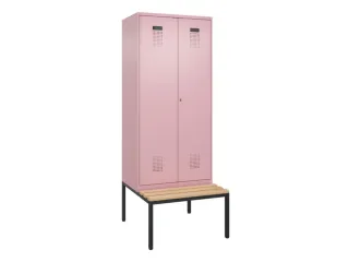 locker met bank,voor scheiding van kleding,HxBxD 2120x800x815mm,2vak - 2